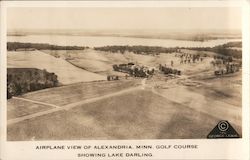 Airplane View of Golf Course Showing Lake Darling Postcard