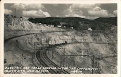 Electric Ore Train Coming out of the Copper Pit Postcard