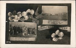 Greetings from Crawford, Nebraska - Two Photos of Native American Scenes Postcard