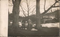 Couple With Buckets Tapping Maple Trees for Syrup, Maple Sugar Postcard