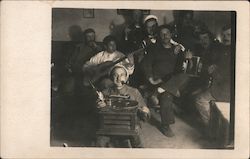 Group with Musical Instruments, Phonograph Postcard