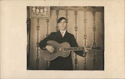 Man Playing Acoustic Guitar Postcard