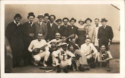 Large Group of People and Musicians Postcard
