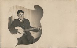 Man with Banjo Postcard