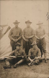 Men with Muskets Niantic, CT Military Postcard Postcard Postcard