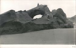 People on Arched Rocks Postcard