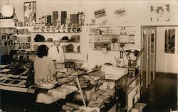 General Store Scene Man and Women Postcard