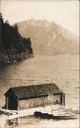 View of Lake Crescent and Mount Storm King from Ovington's Resort Postcard