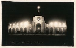 1932 Olympic Stadium at Night Postcard