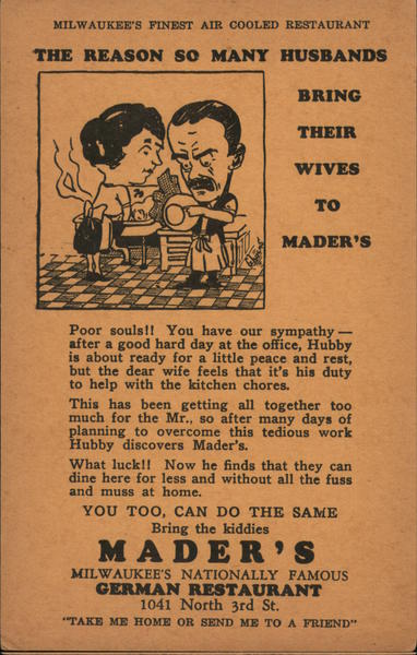 The Reason So Many Husbands Bring Their Wives To Mader's Milwaukee Wisconsin