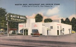 Martin Brothers Restaurant and Drive-In Stand New Orleans, LA Postcard Postcard Postcard