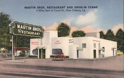 Martin Bros. Restaurant and Drive-In Stand New Orleans, LA Postcard Postcard Postcard