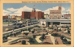 Miniature Golf Course, showing Berkeley Carteret Hotel Asbury Park, NJ Postcard Postcard Postcard