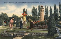Playing Miniature Golf, Roseland Park Canandaigua, NY Postcard Postcard Postcard