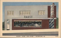 Bause's "Super" Drug Store Postcard