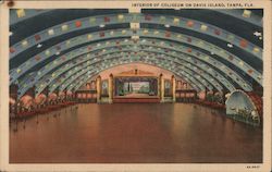 Interior of Coliseum on Davis Island Tampa, FL Postcard Postcard Postcard