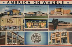America on Wheels Roller Rinks Postcard