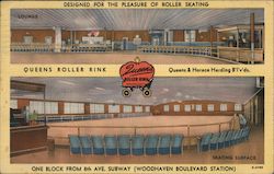 Queens Roller Rink Postcard