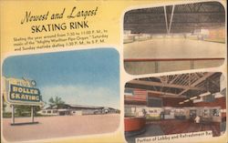 Newest and Large Skating Rink Postcard