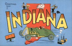 Greetins from Indiana Postcard