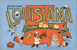 Greetings From Louisiana Postcard