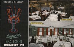 Eugene's Sea Food, Milwaukee, Wisconsin - "The Sign of the Lobster" Postcard