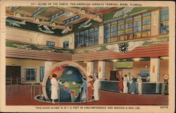 Globe of the Earth, Pan-American Airways Terminal, Miami, Florida Postcard Postcard Postcard