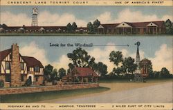 Crescent Lake Tourist Court - One of America's Finest - Look for the Windmill Postcard