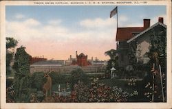 Tinker Swiss Cottage Showing I.C.R.R. Station, Rockford, Illinois Postcard