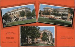 Thompson Hall, Luckett Hall, Sherman Hall Austin College Postcard