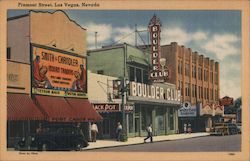 Fremont Street - Boulder Club, Smith & Chandler Indian Traders Postcard
