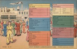 A Busy Worker's Correspondence Card Postcard