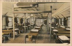 Typical Squad Room, Reception Center, Camp Upton Postcard