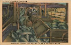Tuna Packing in California - San Diego, Largest Tuna Packing Center in the United States Postcard