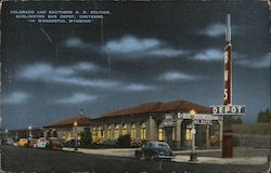 Colorado and Southern R.R. Station, Burlington Bus Depot Cheyenne, WY Postcard Postcard Postcard