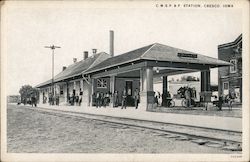 Chicago, Milwaukee, St. Paul and Pacific Railroad Depot Cresco, IA Postcard Postcard Postcard