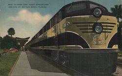 Florida East Coast Streamliner Arriving at Daytona Beach Trains, Railroad Postcard Postcard Postcard