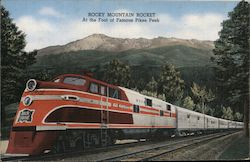 Rocky Mountain Rocket, at the Foot of Pikes Peak - Rock Island Line Locomotives Postcard Postcard Postcard