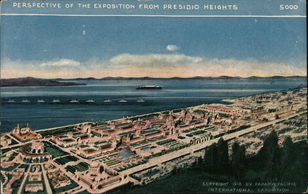 Perspective of the Exposition from Presidio Heights - Pan.Pac.Int.Expo 1915 San Francisco California