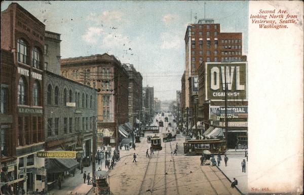 Second Ave. Looking North from Yeslerway Seattle Washington