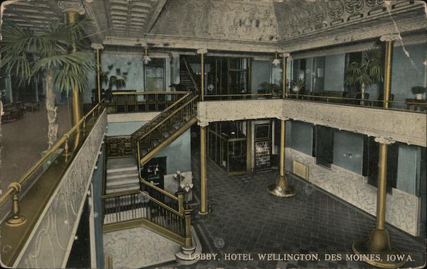 Lobby, Hotel Wellington Des Moines Iowa