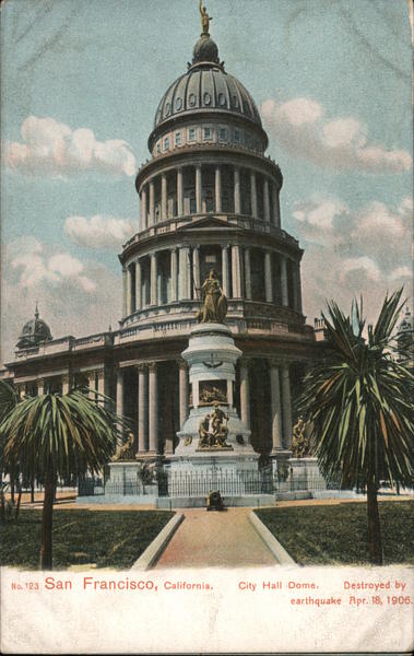 City Hall Dome, Destroyed by Earthquake April 18, 1906 San Francisco California