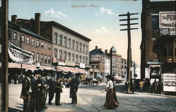 Street scene Haverhill Massachusetts