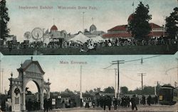 Implement Exhibit, Wisconsin State Fair Main Entrance Postcard