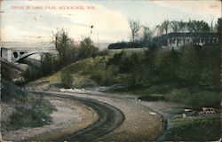 Drive in Lake Park Milwaukee, WI Postcard Postcard Postcard