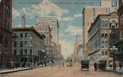 Wisconsin St., East from East Water Postcard