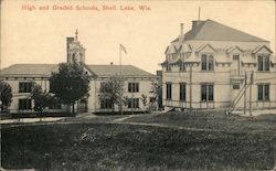 High and Graded Schools Shell Lake, WI Postcard Postcard Postcard