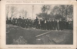 Corner of Basement, Where Four Charred Bodies Found, Gunness' Farm Laporte, IN Postcard Postcard Postcard