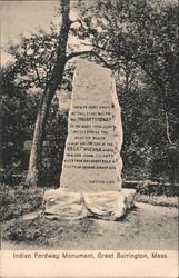 Indian Fordway Monument Great Barrington, MA Postcard Postcard Postcard