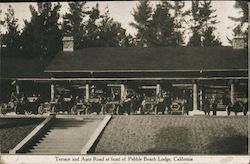 Terrace and Auto Road at Front of Pebble Beach Lodge Postcard